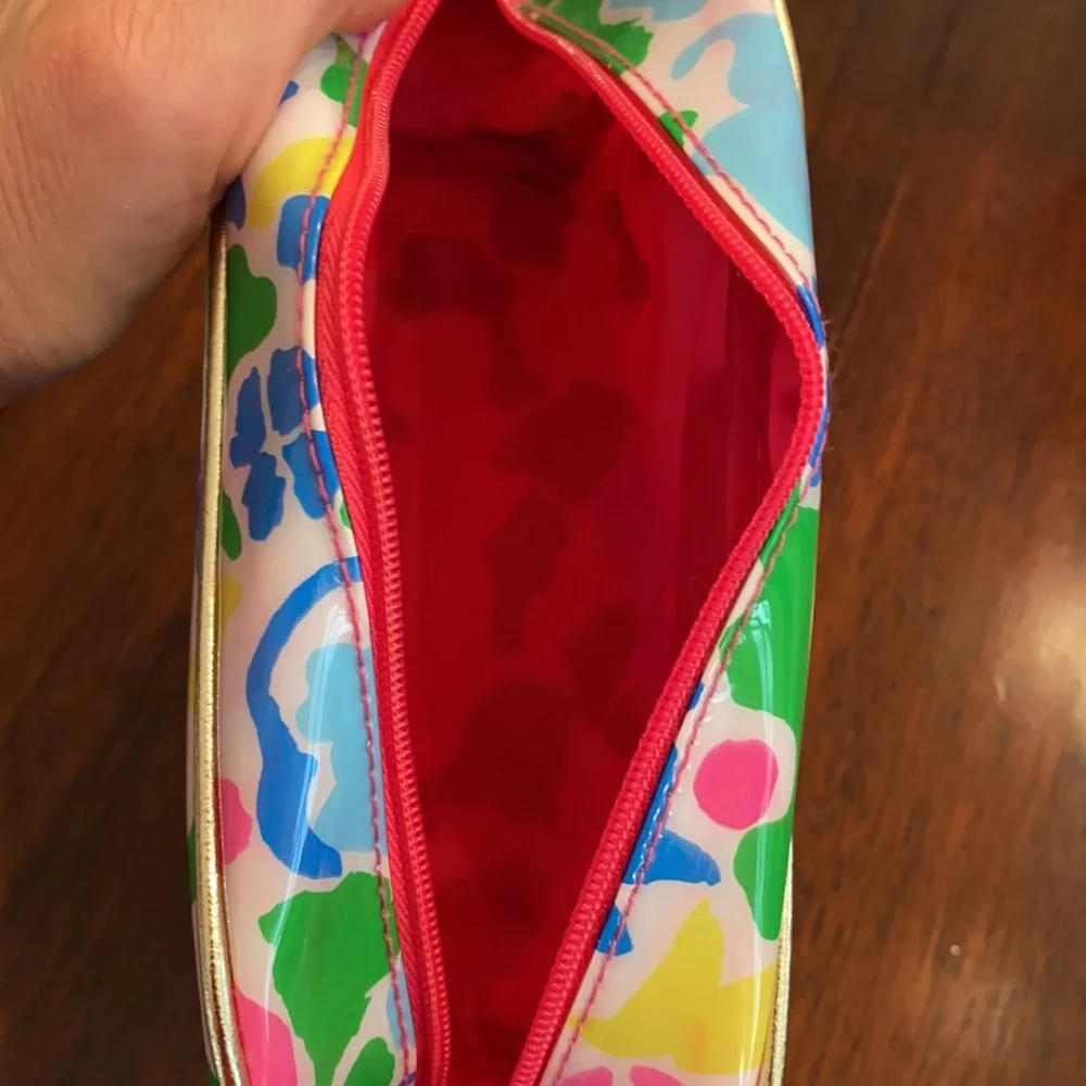 Lilly Pulitzer Estée Lauder Pink Blue Yellow Floral Cosmetic Travel Makeup Bag